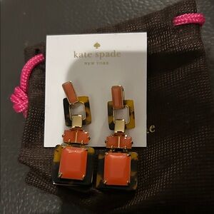 Kate Spade Orange and Black Earrings